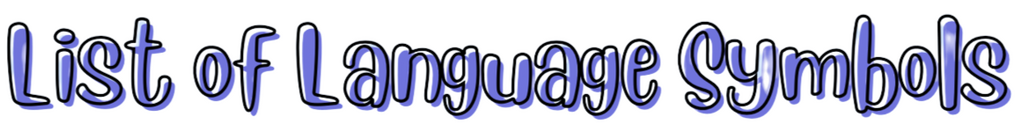 List of Language Symbols